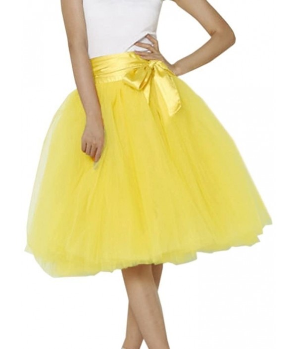 Women Fashion Solid Color High Waist Mesh Tutu Skirt