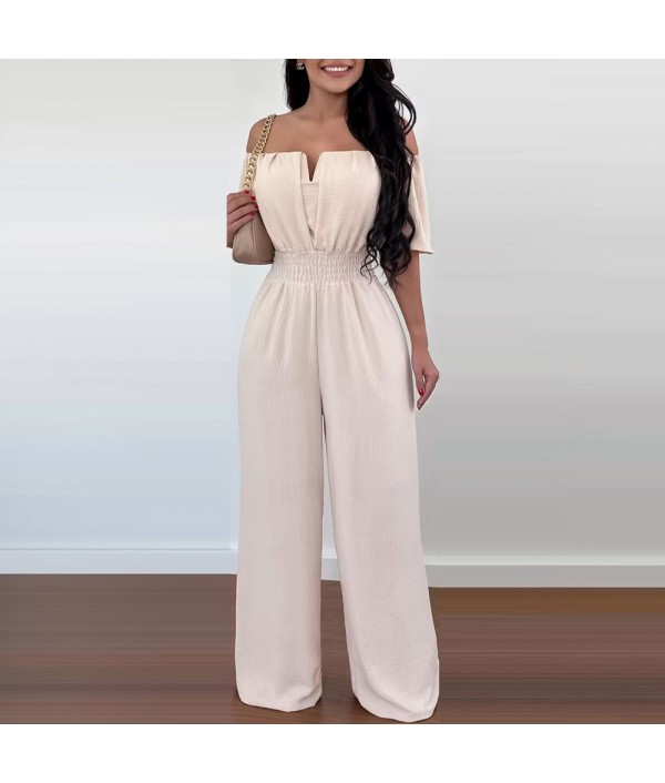 Women Fashion Solid Color Off-Shoulder W...