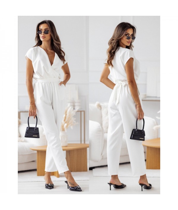 Women Fashion Solid Color Short Sleeve Jumpsuit