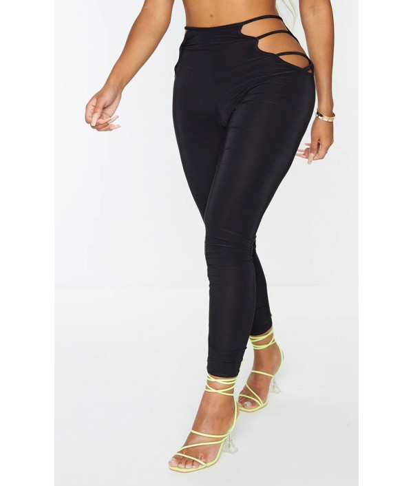 Women Fashion Solid Color Hollow-Out Leggings