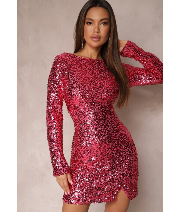 Women Fashion Sequin Long Sleeve Party Dress